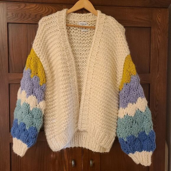 FRNCH Odille Chunky Cardigan Sweater M L - Picture 3 of 11